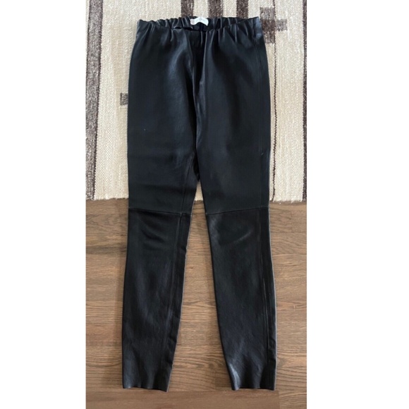 Anine Bing Black Leather Leggings Size Large - Picture 1 of 6